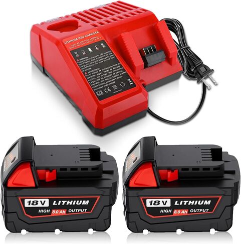48-11-1852 8000mAh Replacement for Milwaukee 18 Volt Batteries(Multi-4pc) | Compatible with Milwaukee 18V Impact Driver,Drill, Hammer Drill,Vacuum in Kuwait