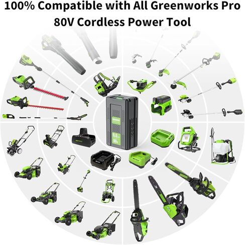 Upgraded High Capacity 80V 8.0Ah Replacement for Greenworks Pro 80V Battery GBA80200 GBA80250 GBA80300 GBA80400 GBA80500 Compatible with Greenworks 80 Volt Battery Power Tool in Kuwait