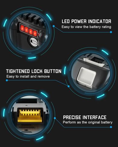 BL1860B 8000mAh Replacement for Makita 18V Battery(Multi-2PC) | Compatible with Makita 18 Volt Battery Drill,Impact Driver,Vacuum,Blower,Saw,Pruning Saw in Kuwait