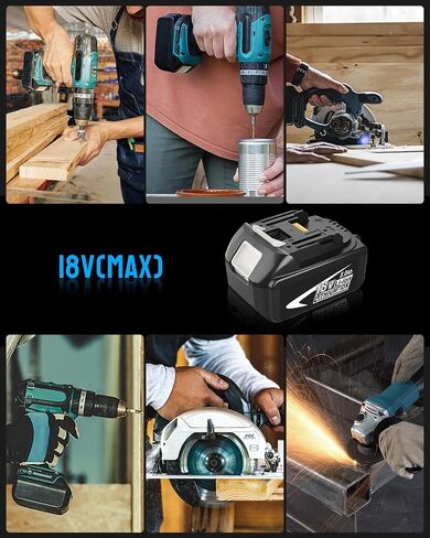 BL1860B 8000mAh Replacement for Makita 18V Battery(Multi-2PC) | Compatible with Makita 18 Volt Battery Drill,Impact Driver,Vacuum,Blower,Saw,Pruning Saw in Kuwait