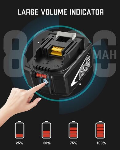 BL1860B 8000mAh Replacement for Makita 18V Battery(Multi-2PC) | Compatible with Makita 18 Volt Battery Drill,Impact Driver,Vacuum,Blower,Saw,Pruning Saw in Kuwait