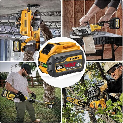 DCB609 60V MAX Replace for dewalt 60v max Battery, 20V/60V MAX 9.0Ah, Compatible with Original Power Tools and Chargers in Kuwait