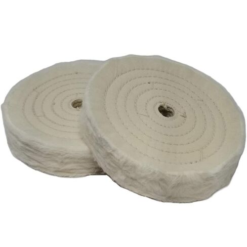 BFC101K Buffing Polishing Wheels for Bench Grinder 6 Inch | Pro Grade Extra Thick (90 Ply) White Super Soft Cloth - Pack of 2 in Kuwait