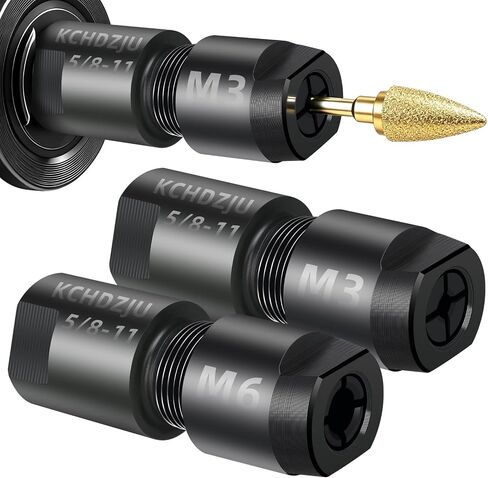 2Pcs Angle Grinder to Die Grinder Adapter, 5/8"-11 Thread Converter with 1/4" & 1/8" Collet Chuck, Heavy Duty Extension Rod for Wood Carving Metal Polishing Rotary Burrs in Kuwait