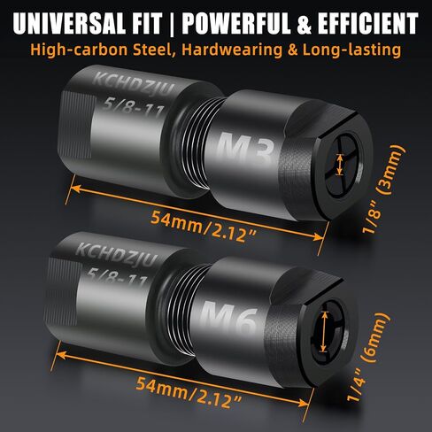 2Pcs Angle Grinder to Die Grinder Adapter, 5/8"-11 Thread Converter with 1/4" & 1/8" Collet Chuck, Heavy Duty Extension Rod for Wood Carving Metal Polishing Rotary Burrs in Kuwait