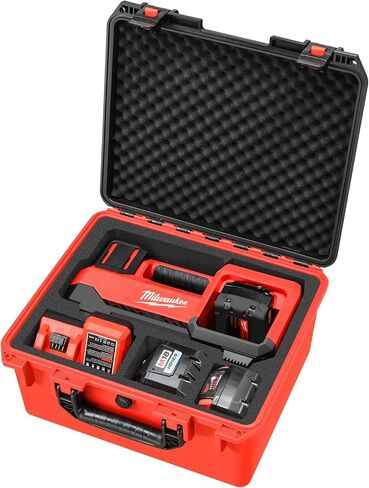 Air Compressor Storage Case for Milwaukee M18 Tire Inflator 2848-20 | Custom Hard-Shell Box, Waterproof & Shockproof, for Battery3.0 to 12.0Ah & Charger, for Roadside Emergency Tire Inflation in Kuwait