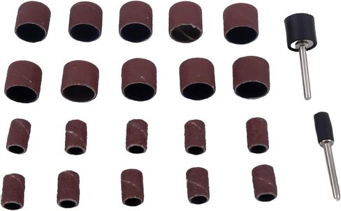 22Pcs Sanding Drum Kit with Extension Rods, 8x13mm & 13x14mm Abrasive Sleeves and Mandrels for Rotary Tools, Metal Wood Polishing Grinding Deburring Accessories Set in Kuwait