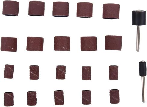22Pcs Sanding Drum Kit with Extension Rods, 8x13mm & 13x14mm Abrasive Sleeves and Mandrels for Rotary Tools, Metal Wood Polishing Grinding Deburring Accessories Set in Kuwait