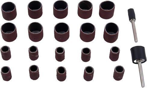 22Pcs Sanding Drum Kit with Extension Rods, 8x13mm & 13x14mm Abrasive Sleeves and Mandrels for Rotary Tools, Metal Wood Polishing Grinding Deburring Accessories Set in Kuwait