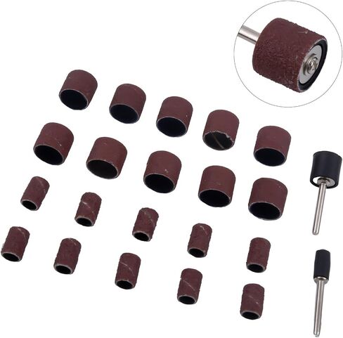 22Pcs Sanding Drum Kit with Extension Rods, 8x13mm & 13x14mm Abrasive Sleeves and Mandrels for Rotary Tools, Metal Wood Polishing Grinding Deburring Accessories Set in Kuwait