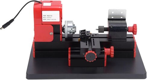 Fafeicy Mini Motorized Lathe Machine, DIY Power Tool with High Speed Steel Turning Tool for Processing Wood Engineering Plastics Soft Metals, 20000rpm 20mm Diameter in Kuwait