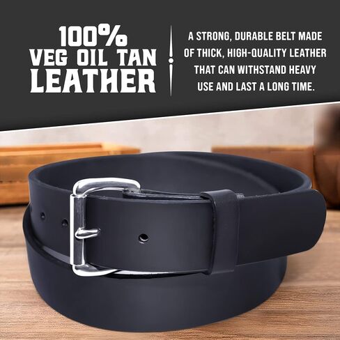 Top Notch World Genuine Veg Oil Tan Full Grain Leather-Mens Belts Handmade By Amish-Heavy Duty Mens Belt 1.5 Wide 14 Oz in Saudi Arabia