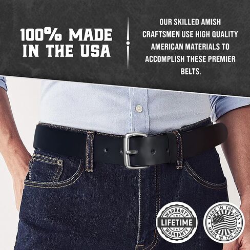 Top Notch World Genuine Veg Oil Tan Full Grain Leather-Mens Belts Handmade By Amish-Heavy Duty Mens Belt 1.5 Wide 14 Oz in Saudi Arabia