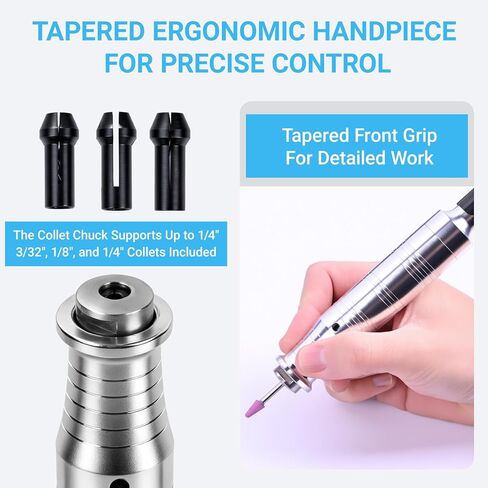 Flex Shaft Grinder Rotary Tool Kit - Variable Speed Electric Grinder w/Flexible Shaft, Foot Pedal Control & Ergonomic Handpiece - Jewelry Polishing, Carving, Cutting, Grinding & Engraving in Kuwait