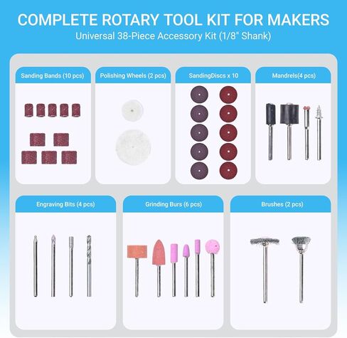 Flex Shaft Grinder Rotary Tool Kit - Variable Speed Electric Grinder w/Flexible Shaft, Foot Pedal Control & Ergonomic Handpiece - Jewelry Polishing, Carving, Cutting, Grinding & Engraving in Kuwait