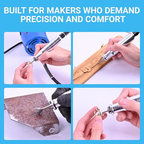 Flex Shaft Grinder Rotary Tool Kit - Variable Speed Electric Grinder w/Flexible Shaft, Foot Pedal Control & Ergonomic Handpiece - Jewelry Polishing, Carving, Cutting, Grinding & Engraving in Kuwait