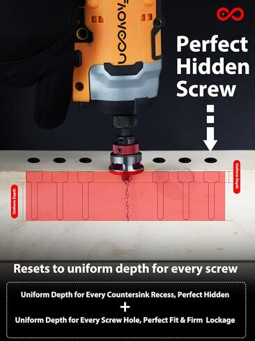 9PCS Countersink Drill Bit Set, 5PCS Two Flute Counterbore TCT Alloy HSS M2 Countersink Bit with Depth Stop Collar, Adjustable Counter Sink Bits for Wood Plywood and MDF DIY in Kuwait