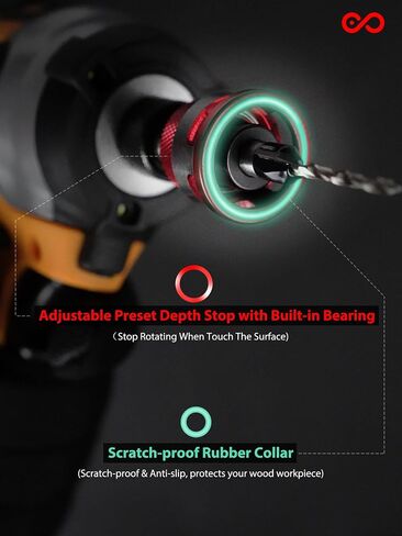 9PCS Countersink Drill Bit Set, 5PCS Two Flute Counterbore TCT Alloy HSS M2 Countersink Bit with Depth Stop Collar, Adjustable Counter Sink Bits for Wood Plywood and MDF DIY in Saudi Arabia