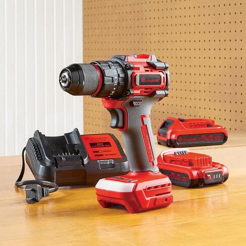 Cordless Drill, 2 Batteries and Charger Set By LivingSURE in Kuwait