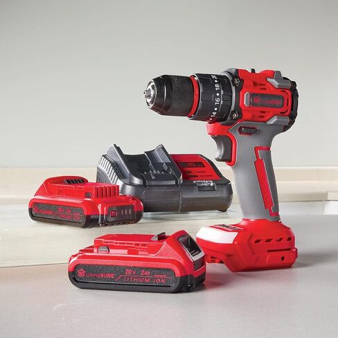 Cordless Drill, 2 Batteries and Charger Set By LivingSURE in Kuwait
