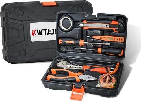 33 Picce Orange Tool Kit with 12V Cordless Drill, Tool Box with Drill, Hand Drill Set for Men Women, Home Tool Kits for House Repair, Handyman, DIY in Kuwait
