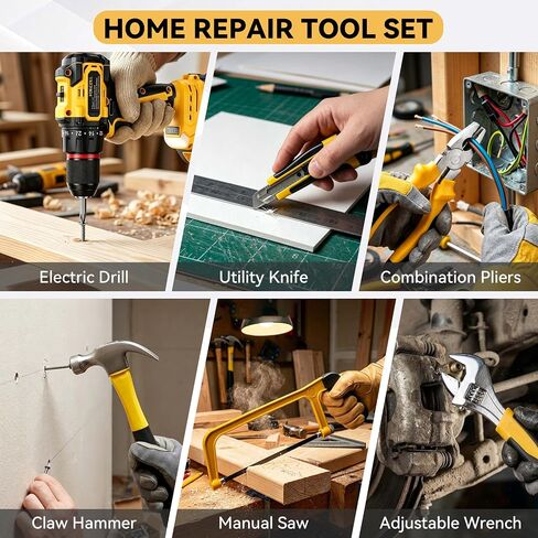 21V Brushless Cordless Drill Set, 35N.m Max Torque | 118Pcs Household Tool Kit, 2×21V 2.0Ah Batteries, Fast Charger, 2 Variable Speed, 20+3 Clutch Settings, Home Repair, DIY Gift in Kuwait