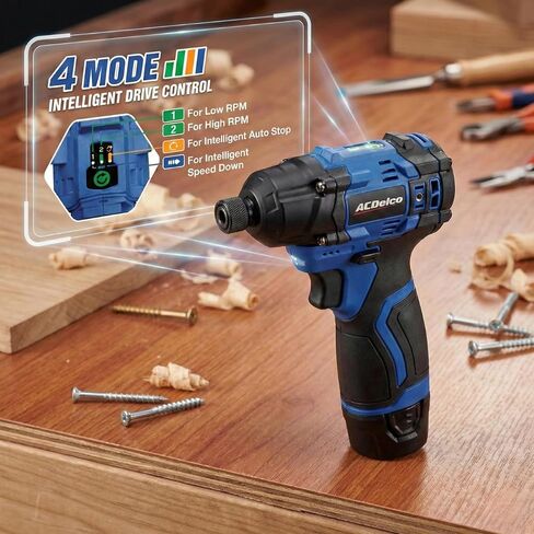 ACDelco G12 Series 12V Cordless Power Tool Combo Kit: 1/4" Hex Brushless Impact Driver (170 Nm) & 3/8" Ratchet Wrench (45 Ft-lbs) with 2.0Ah Li-ion Battery and Intelligent Fast Charger - ARI12185-K1 in Kuwait
