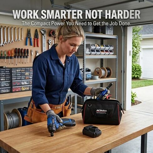 ACDelco G12 Series 12V Cordless Power Tool Combo Kit: 1/4" Hex Brushless Impact Driver (170 Nm) & 3/8" Ratchet Wrench (45 Ft-lbs) with 2.0Ah Li-ion Battery and Intelligent Fast Charger - ARI12185-K1 in Kuwait