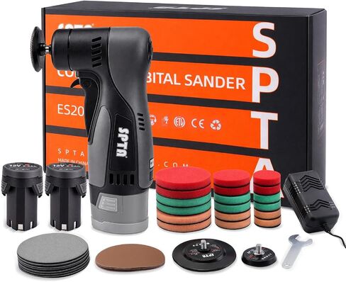 Cordelss Mini Random Orbital Angled Sander, Battery Sander, SPTA 1 inch/2 inch/3 inch -5mm Orbit Palm Sander with Brushless Motor for Sheet Metal and Paint Repair, Woodworking, Primary Wood and Panel in Kuwait