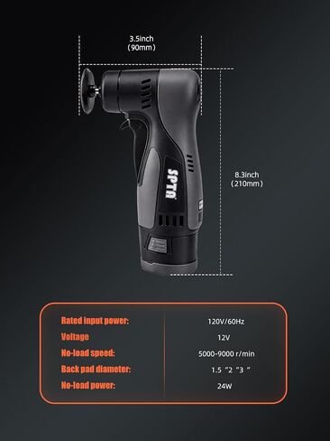 Cordelss Mini Random Orbital Angled Sander, Battery Sander, SPTA 1 inch/2 inch/3 inch -5mm Orbit Palm Sander with Brushless Motor for Sheet Metal and Paint Repair, Woodworking, Primary Wood and Panel in Kuwait