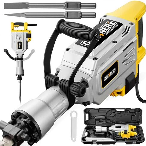 Demolition Jack Hammer Drill, MAX 3500W Jack Hammer Concrete Breaker 1900 BPM Heavy Duty Electric Jack Hammer, 60J Hammer Drill Chisel for Trenching and Breaking Holes in Kuwait