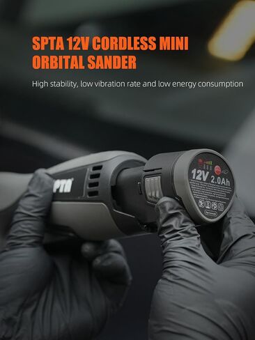 Cordelss Mini Random Orbital Angled Sander, Battery Sander, SPTA 1 inch/2 inch/3 inch -5mm Orbit Palm Sander with Brushless Motor for Sheet Metal and Paint Repair, Woodworking, Primary Wood and Panel in Kuwait