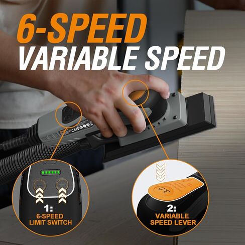 Sheet Sander 350W Brushless by ONEMANA, Square Base Orbital Sander with 6 Variable Speed, Electric Palm Sander with Dust Collection, Low Vibration for Woodworking Corners & Edges in Kuwait