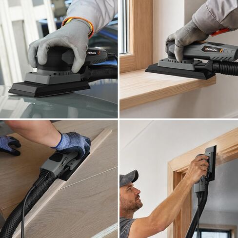 Sheet Sander 350W Brushless by ONEMANA, Square Base Orbital Sander with 6 Variable Speed, Electric Palm Sander with Dust Collection, Low Vibration for Woodworking Corners & Edges in Kuwait