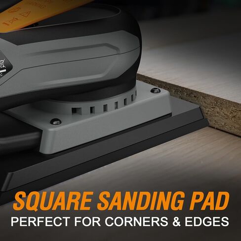 Sheet Sander 350W Brushless by ONEMANA, Square Base Orbital Sander with 6 Variable Speed, Electric Palm Sander with Dust Collection, Low Vibration for Woodworking Corners & Edges in Kuwait