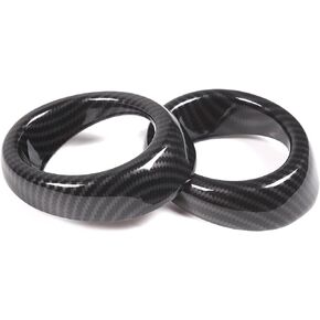 Front Bumper Driving Fog Light Ring Bezels Covers Trim Molding Compatible with Infiniti G37 2010-2013, Front Fog Light Lamp Decoration Protector Accessories (Carbon Fiber Pattern)