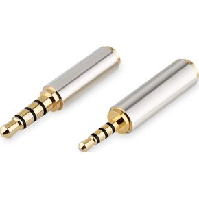 PASOW 3.5mm Male to 2.5mm Female/2.5mm Male to 3.5mm Female Stereo Audio Adapter Headset Converter Connector for Smartphones, Headphone, Mic, Tablets (2 Pack)