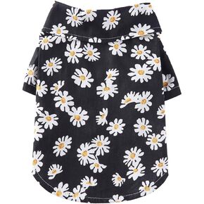 Tangpan Summer Pet Daisy Hawaiian Beach قمصان مطبوعة منقوشة ملابس للكلاب بيج XL