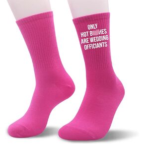 ANYEMW Only Hot B*chers Are Wedding Officiants Socks - Wedding Funny Gifts For Wedding Officiants.