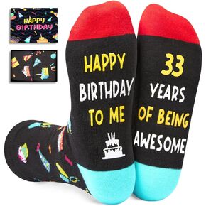 Zmart 33rd Birthday Gifts for Men Women, 33 Year Old Gifts, Socks for Him Her Male Female, Best Gifts for 33 Year Old Man Woman