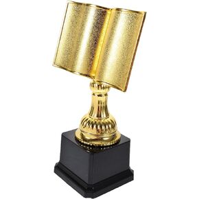 Vaguelly Gold Trophy Cup Book Shaped Trophy Reading Book Trophy Winner Trophy Award Reading Competition First Place Trophies Champion Prize Gift