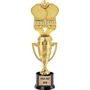 Crown Awards Pickleball Trophy, 14" Gold Cup Pickleball Trophies, Enter Your Own Engraving Prime