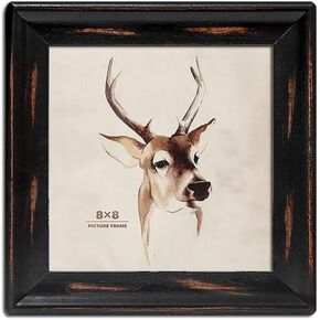 Rustic Picture Frame 5x7,Table Top or Wall Hanging Photo Frames with Glass Front 7 by 5（Black）