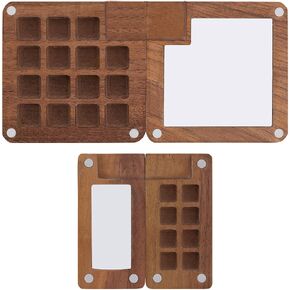 Framendino, 2 Pack 8 Grid 15 Grid Portable Watercolor Palette Magnetic Mini Sketchbook Palettes