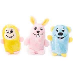ZippyPaws Squeakie Buddies - مجموعة مكونة من 3 عبوات من ألعاب الكلاب التي تصدر أصواتًا خالية من الحشو، وألعاب الجراء غير المحشوة، وأشياء للكلاب الصغيرة والمتوسطة - الدب والأرنب والقرد in Kuwait