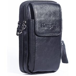 Leather Men Cell Phone Holster Wallet Case with Belt Clip Travel Messenger Bag Waist Pouch Crossbody Purse Fits for iPhone 17 Pro Max 16 Pro Max 15 Pro Max Samsung Galaxy S25 Ultra (Coffee) in Kuwait