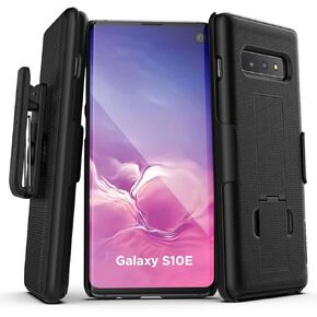 Encased Galaxy S10e Belt Clip Case (2019 DuraClip) Slim Grip Cover w/Holder for Samsung Galaxy S10 E (Black)
