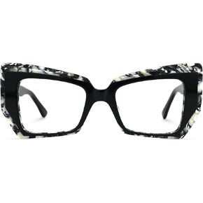 Zeelool Fashion Geometric Glasses Acetate Frame for Women with Non-prescription Clear Lens Verdejo ZWA187996