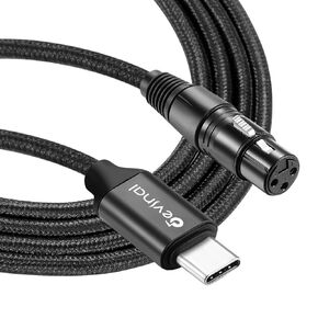 Devinal XLR Female to USB-C Cable, USB tyep-C to Female XLR Recording Cable Cord Connector Adapter Compatible with Microphone Smartphone or MacBook 2M