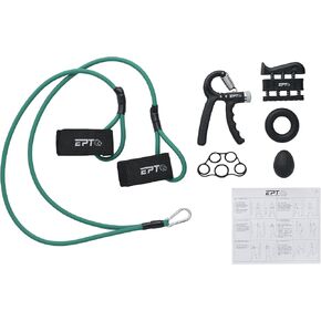 Baseball Training Equipment| Resistance Arm Bands + Forearm Grip Adjustable+ Hand Griper+ Finger Stretcher+ Grip Ring+ Stress Grip Ball+ Carrying Bag+ Instructions| (9 Items) in Saudi Arabia
